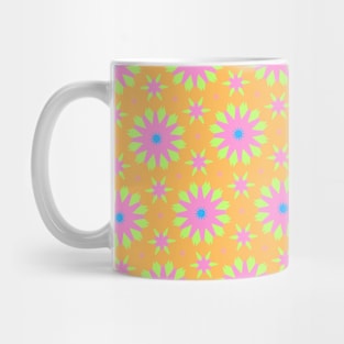 Pink and Yellow Abstract Floral Flowers Pattern Mug
